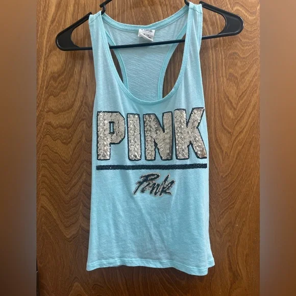 VS PINK bling tank top & leopard leggings - Picture 3 of 4